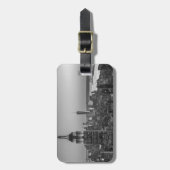 ニューヨーク・シティ・ナイトの白黒の空中表示 ラゲッジタグ (正面縦)