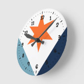 ニューヨーク・シラキュース国旗 ラウンド壁時計 (傾斜)