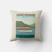 ニューヨーク，ジョージ湖 | ヴィンテージ船 クッション (裏面)