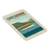 ニューヨーク，ジョージ湖 | ヴィンテージ船 マグネット (右側)