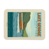 ニューヨーク，ジョージ湖 | ヴィンテージ船 マグネット (横)