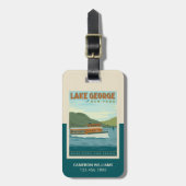 ニューヨーク,ジョージ湖 | ヴィンテージ船 ラゲッジタグ (正面縦)