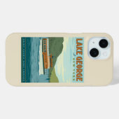 ニューヨーク,ジョージ湖 | ヴィンテージ船 Case-Mate iPhoneケース (裏面 (横))