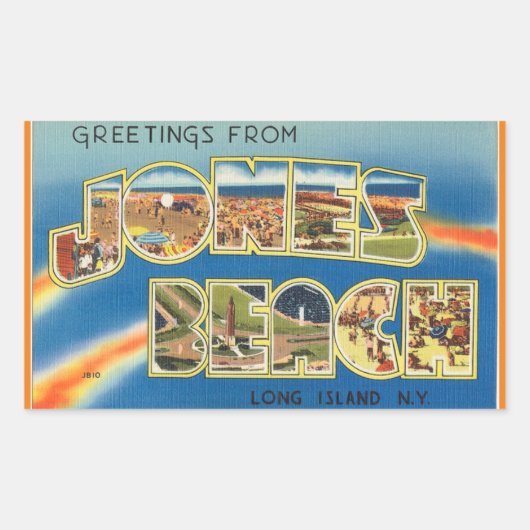 ニューヨーク,ジョーンズビーチステッカー 長方形シール (正面)