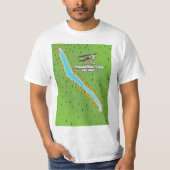 ニューヨーク スケネクテレス湖 マップ Tシャツ (正面)