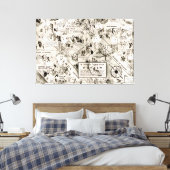 ニューヨーク・スピーカーシー地図Improvement Era Harlem キャンバスプリント (インサイチュ (寝室))