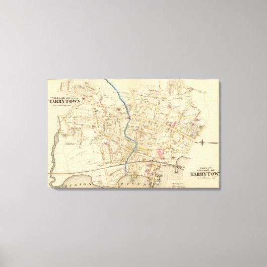 ニューヨーク，タリータウン，タリータウン キャンバスプリント (正面)