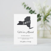 ニューヨーク・チャルクボード・州の地図引っ越しはがき 案内ポストカード (スタンド正面)