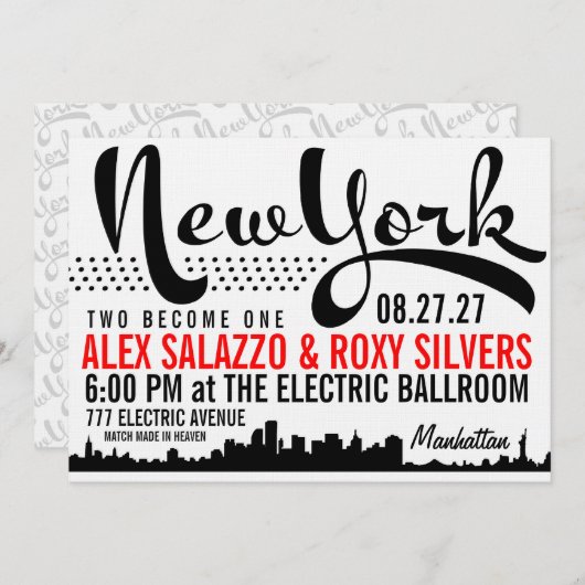 ニューヨーク·デスティネーション·招待状 招待状 (正面/裏面)