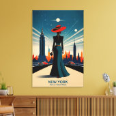 ニューヨーク:ナチュラルの疑問に思地 キャンバスプリント (インサイチュ (リビング))