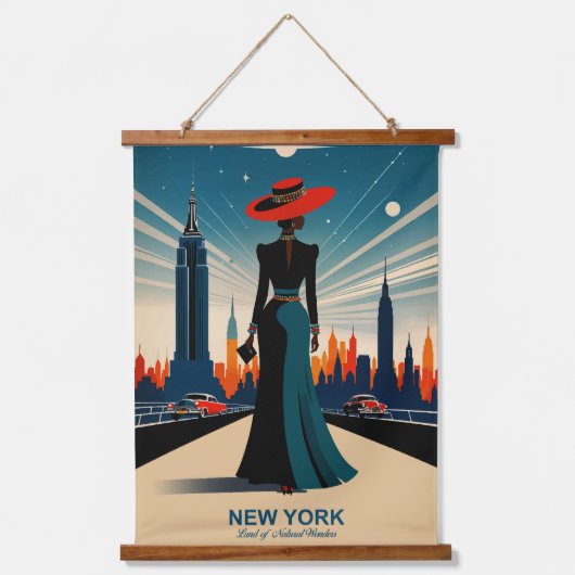 ニューヨーク：ナチュラルの疑問に思地 吊り下げ型タペストリー (正面)