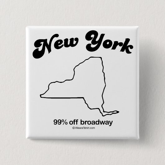 ニューヨーク- "ニューヨーク州モットー"のTシャツおよびGea 缶バッジ (正面)