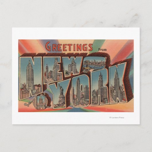 ニューヨーク,ニューヨーク – ラージレターシーン2 ポストカード (正面)