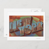 ニューヨーク,ニューヨーク – ラージレターシーン3 ポストカード (正面/裏面)