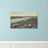 ニューヨーク – ノースリバービューと波止場 キャンバスプリント (インサイチュ (ウッドフロア))