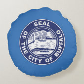 ニューヨーク，バッファローの封印 ラウンドクッション (裏面)