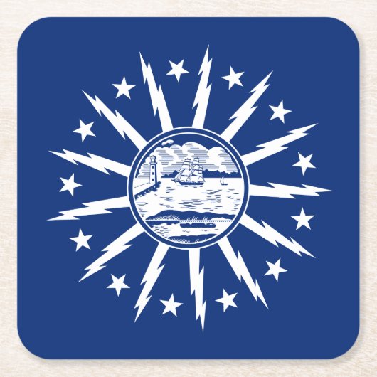 ニューヨーク・バッファロー国旗 スクエアペーパーコースター (正面)