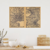 ニューヨーク、バッファロー、ボストン ポスター (キッチン)