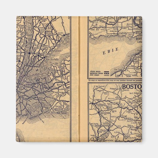 ニューヨーク、バッファロー、ボストン マグネット (正面)