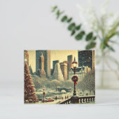 ニューヨーク - ビッグアップルのアイコニックなホリデーマジック シーズンポストカード (スタンド正面)