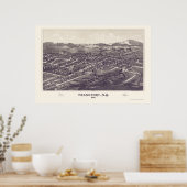 ニューヨーク・フランクフォートの地図 – 1887 ポスター (キッチン)