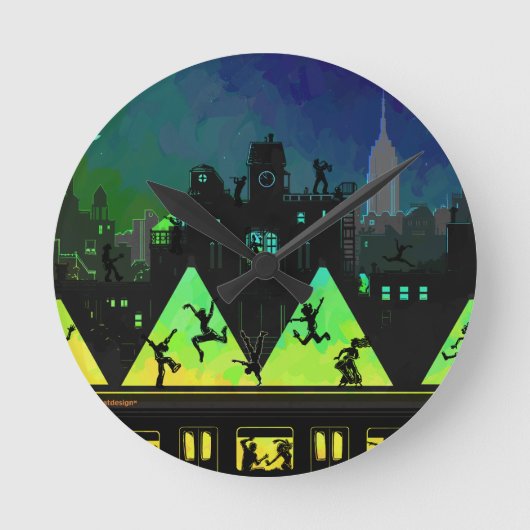 ニューヨーク·ブギー·ナイツ ラウンド壁時計 (正面)