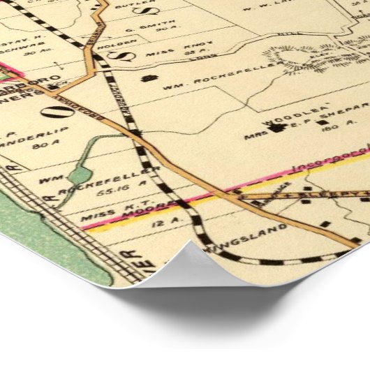 ニューヨーク,ブライアクリフマナーの地図, 1908 ポスター (角)