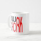ニューヨーク – ブラック – レッドタイポグラフィ コーヒーマグカップ (正面左)