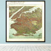 ニューヨーク，ブルックリンの空中風景（1908年） キャンバスプリント (インサイチュ (ウッドフロア))