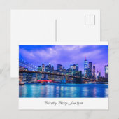 ニューヨーク，ブルックリン・ブリッジ ポストカード (正面/裏面)