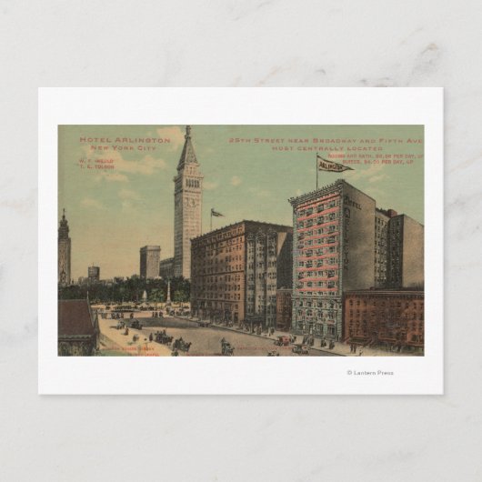 ニューヨーク – ホテルアーリントンニア ポストカード (正面)