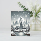 「ニューヨーク・ホリデー・エレガンス。カスタマイズ可能なカード シーズンポストカード (スタンド正面)