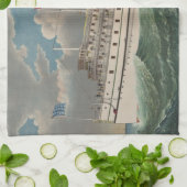 ニューヨーク・ボイアージ・グランドパドルホイール蒸気船・ザ・ピルグリム キッチンタオル (折り畳み)