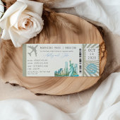 ニューヨーク　ボーディングパスチケット　ウェディング　招待状 招待状