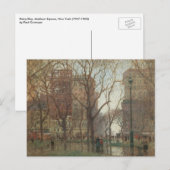 ニューヨーク、マディソン・スクエア、雨の日、ポール・コーニョー ポストカード (正面/裏面)