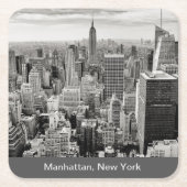 ニューヨーク，マンハッタン（パノラマ） スクエアペーパーコースター (正面)