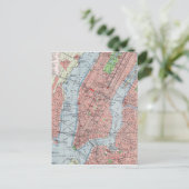 ニューヨーク,マンハッタン,ヴィンテージ地図,はがき ポストカード (スタンド正面)