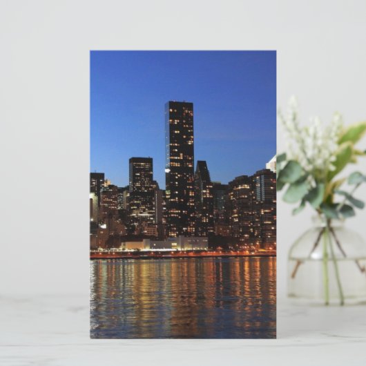 ニューヨーク マンハッタン 夜 便箋 (スタンド正面)