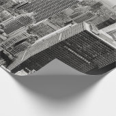 ニューヨーク,マンハッタン(黒と白のパノラマ) ラッピングペーパー (角)