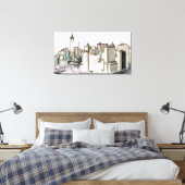 ニューヨーク・ミックスメディア・アート キャンバスプリント (インサイチュ (寝室))