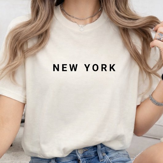 ニューヨーク | モダンなタイポグラフィのカスタムアメリカ州名 Tシャツ