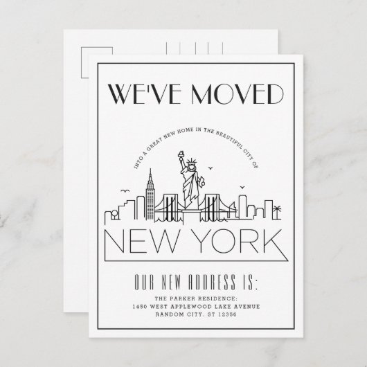 ニューヨーク モダンデコ | 住所変更 案内ポストカード (正面/裏面)