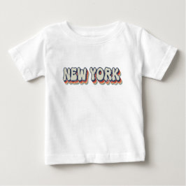 ニューヨーク・レトロ80sクロームシティ ベビーTシャツ