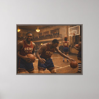 ニューヨーク・レンズ・バスケットボールチーム ウォームアップ キャンバスプリント