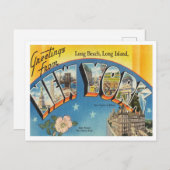 ニューヨーク,ロングアイランド,ロングビーチからの挨拶 ポストカード (正面/裏面)
