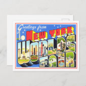 ニューヨーク・ワールド・フェア・ビッグ・レターのはがき ポストカード (正面/裏面)