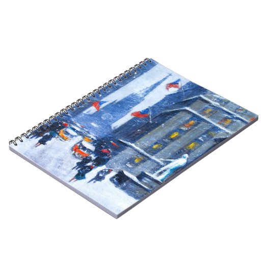 ニューヨーク。冬。ファインアートクリスマスプレゼント ノートブック (左側)