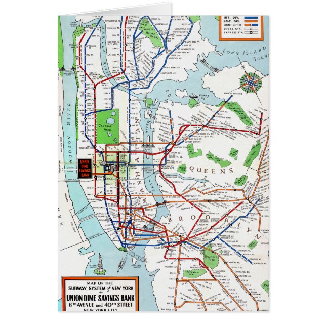 ニューヨーク：地下鉄の地図， 1940 (正面)