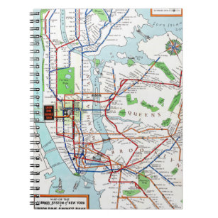 ニューヨーク: 地下鉄Map 1940年 ノートブック