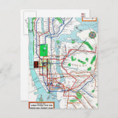 ニューヨーク: 地下鉄Map 1940年 ポストカード (正面/裏面)